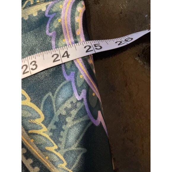 Morgan Taylor Green Paisley Satin Sleeveless Sheath Nightgown Sz 2X - Picture 7 of 9